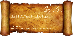 Szilágyi Ibolya névjegykártya